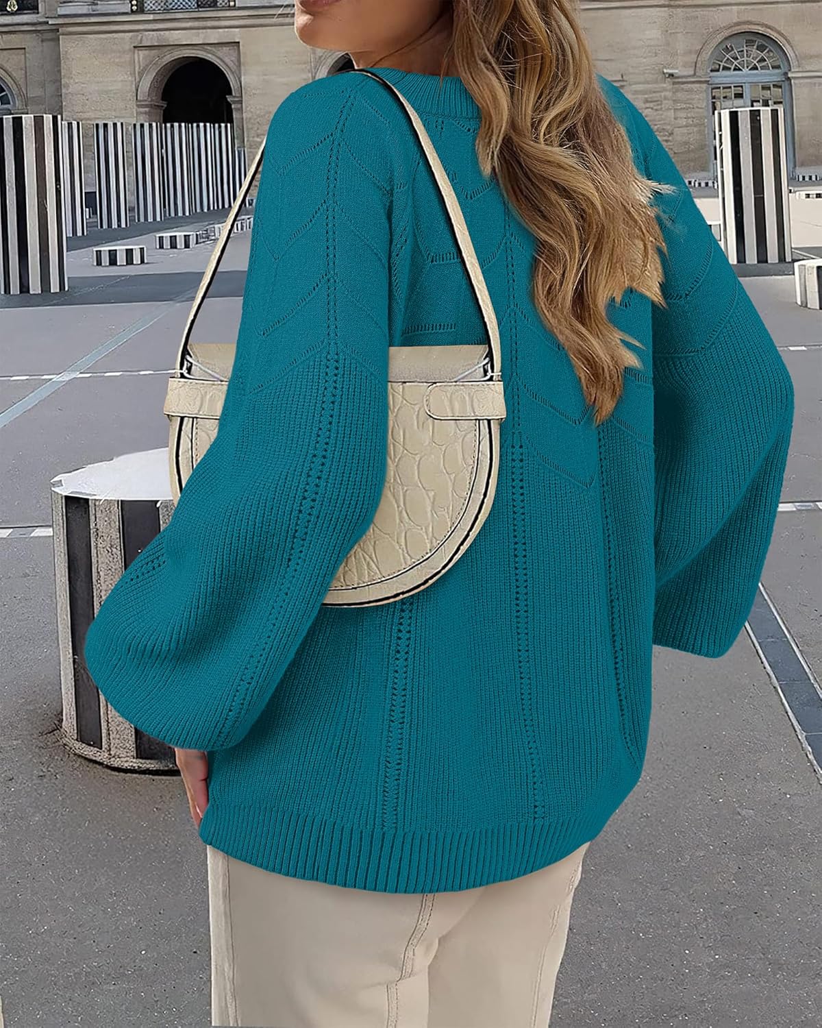 Messic Womens Pullover Sweaters 2025 Casual Long Sleeve Crewneck Loose Knit Tops - Image 6