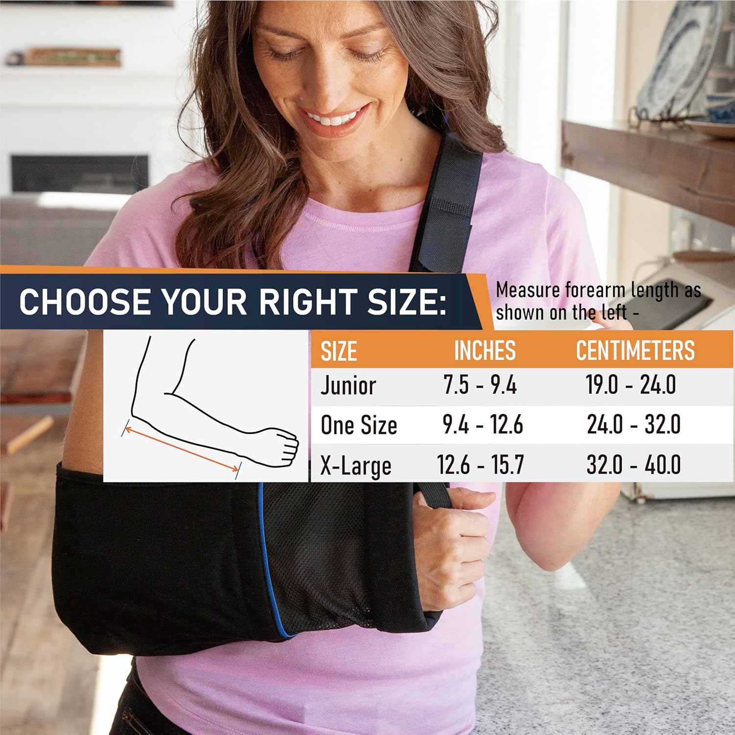 Arm Sling – Lightweight & Breathable Medical Sling with Adjustable Shoulder Strap for Torn Rotator Cuff, Broken or Fractured Forearm Bones, One size fits most - Image 6