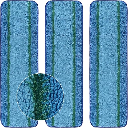 Miniatura 8 de Paquete de 6 almohadillas de limpieza profunda de repuesto para la familia Bona de trapeadores, almohadilla de limpieza de microfibra lavable y