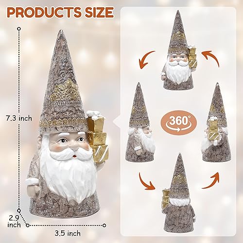 Miniatura 3 de Leekung Estatuas de gnomos para decoraciones de Navidad, figuras de gnomos de Navidad para estante de mesa, chimenea, decoración de mesa, decoración