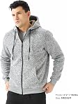 TEX2FIT Heavyweight Sherpa Lined Zip Up Hoodie for Men, Fleece Full Zip Hooded Sweatshirt with Sherpa Lining