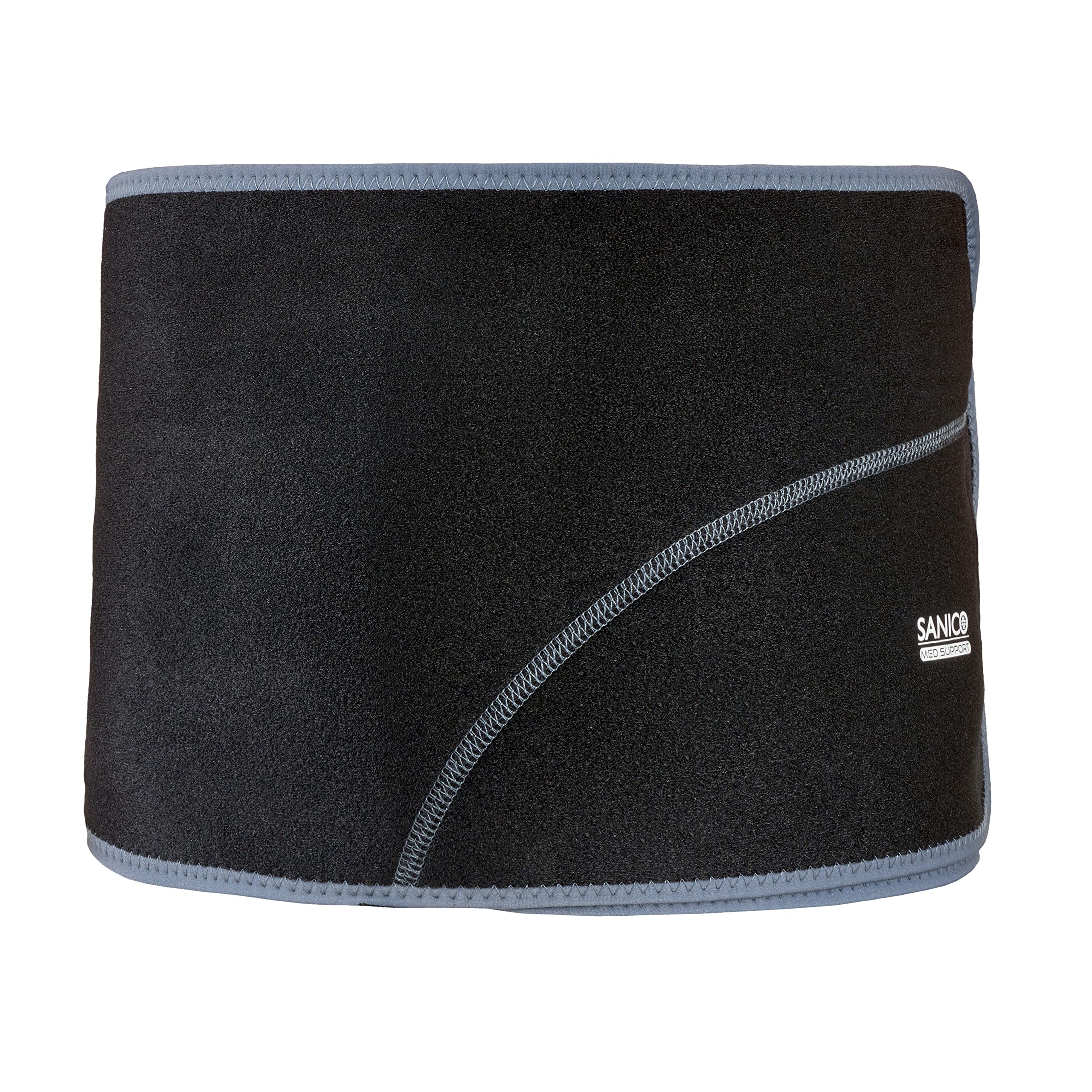 SANICO Fascia Lombare Supporto Schiena - Tutore Ortopedico Sacrolombare di Compressione e Sostegno - In Neoprene, per lombalgia Circolazione Sanguigna, e Protezione - Traspirante, 110x0,3x24cm