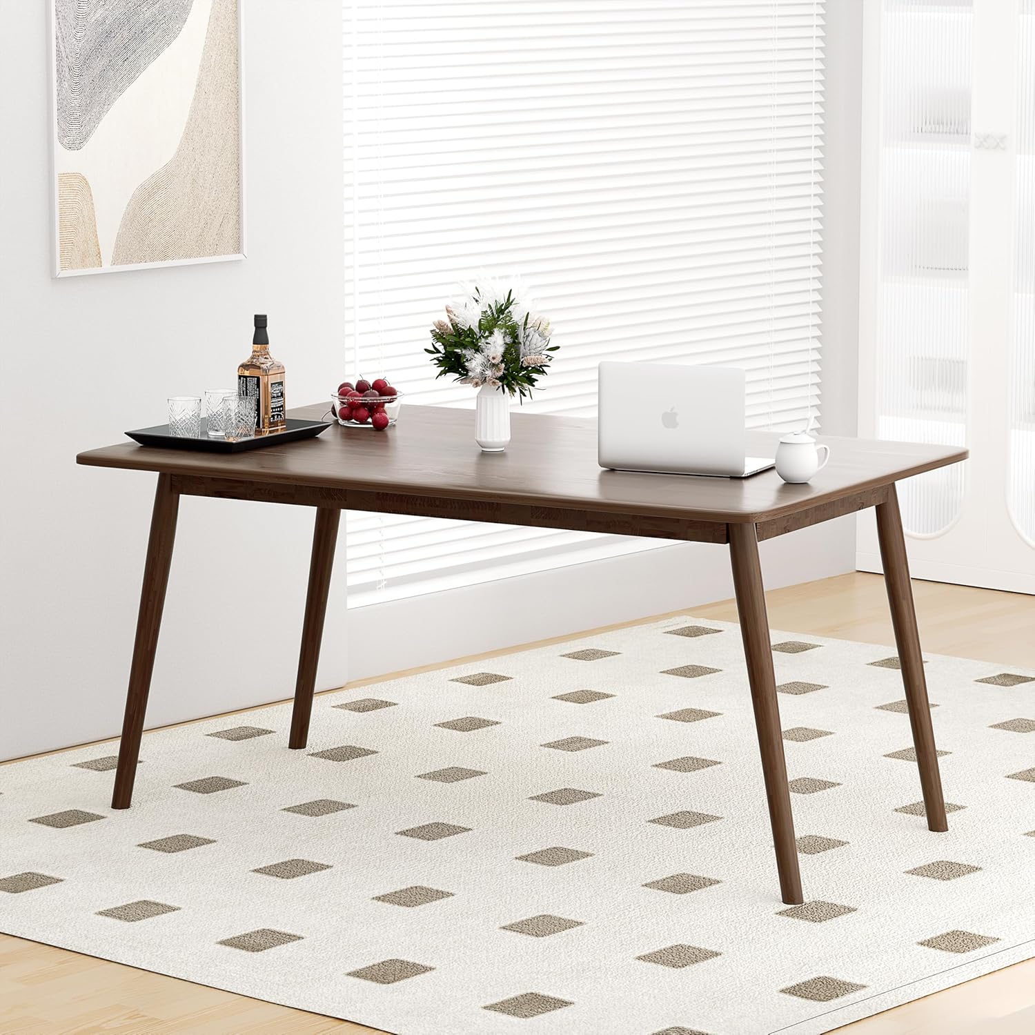 Amazon.com - Fosheni Modern Oak Rectangular Wooden Dining Table 51 Inch ...