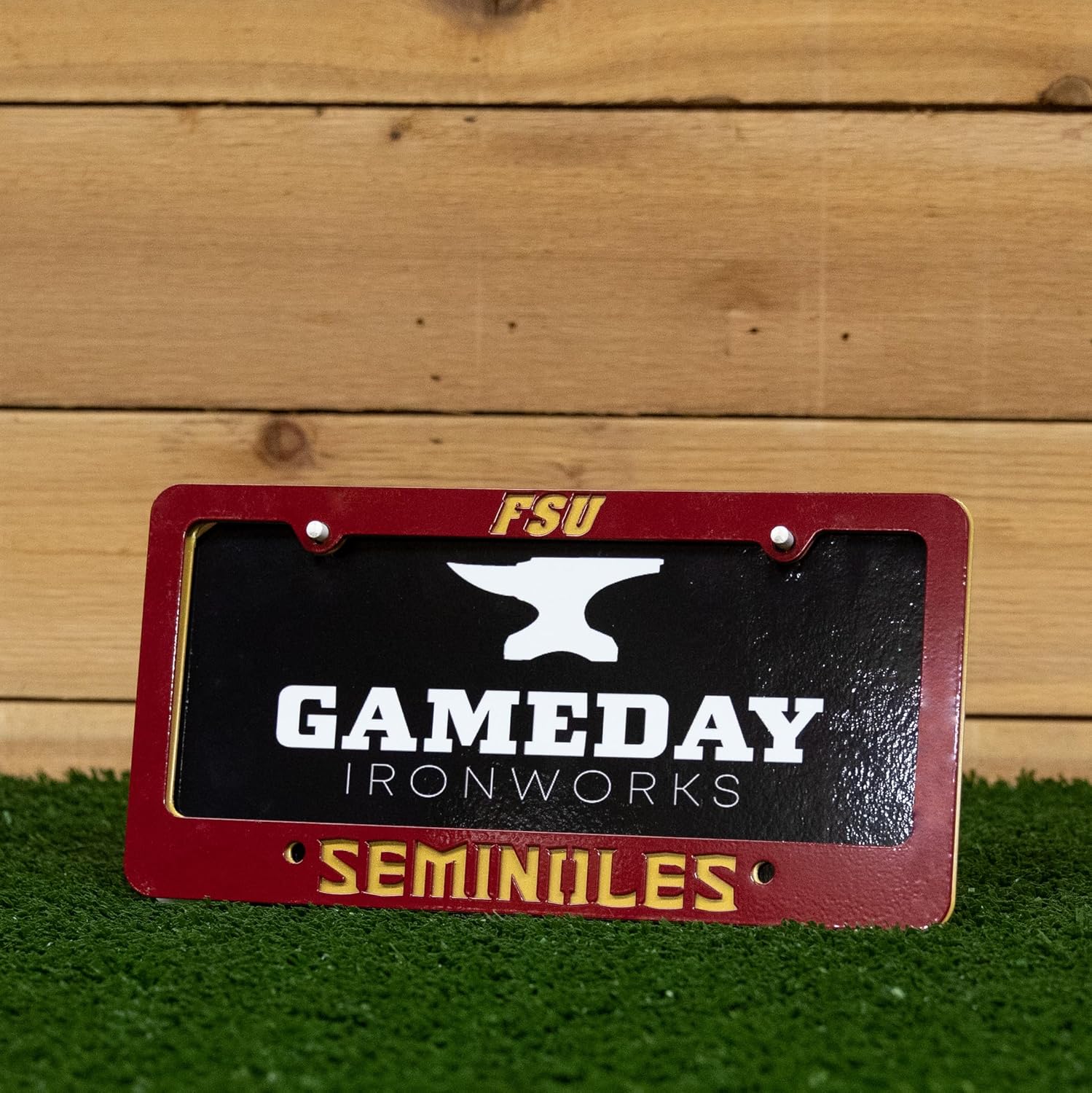 Florida State License Plate Frame by Gameday Ironworks (FSU Font)