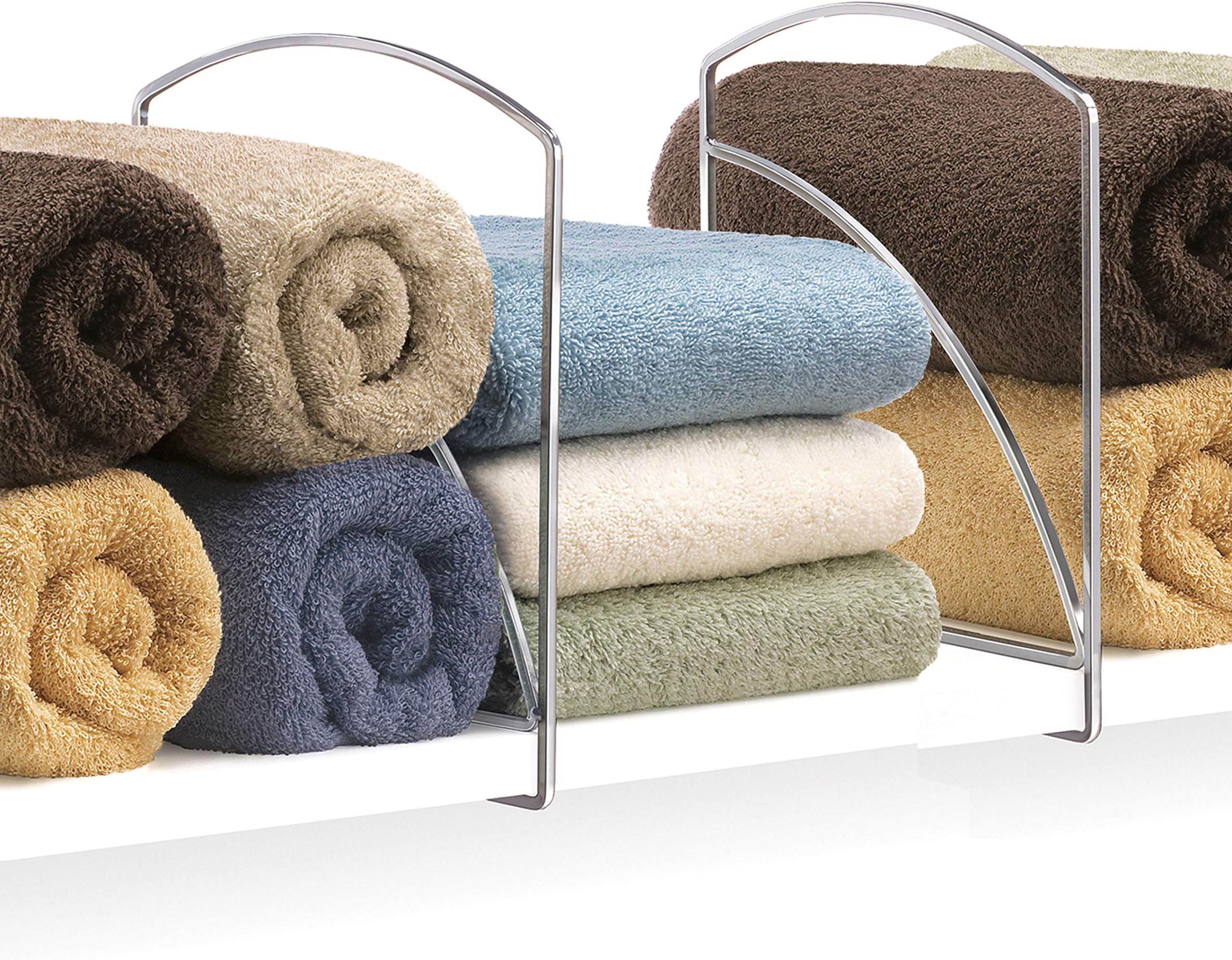 Lynk Shelf Dividers - Closet Shelf Organizer (Set of 2) - Chrome