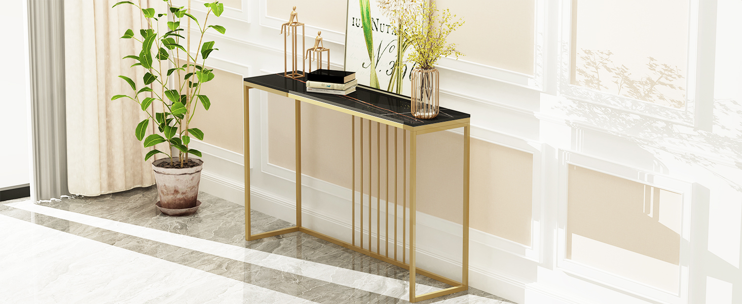 FATIVO Table Console D’Entrée Industrielle: Console Meuble En Bois Massif Meuble Couloir Design