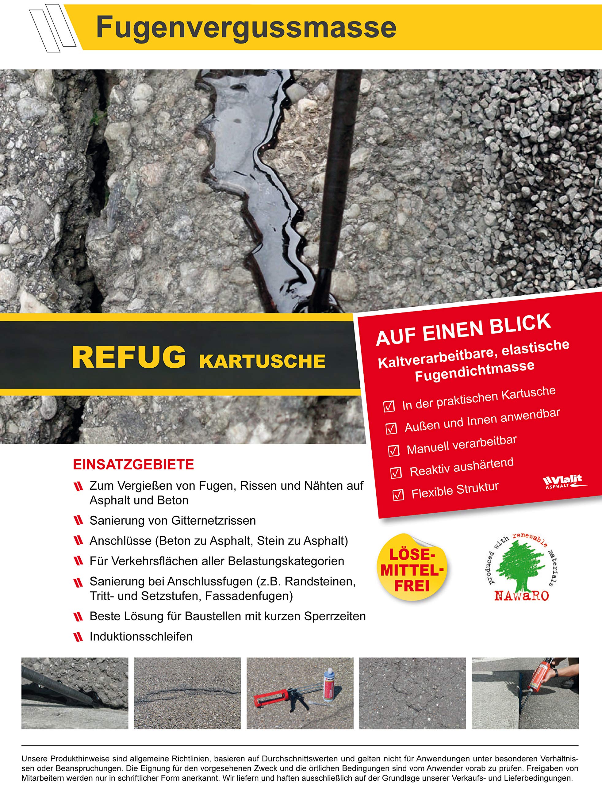 Refug Fugen-Dichtmasse Asphalt - Beton reaktiv (2 Stück)