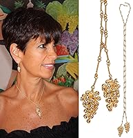 Vista 2 de Grapes Lariat Style Necklace 18K Gold, 14K Gold, Sterling Silver, Diamonds, CZs, or customized for you.