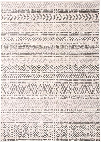 Miniatura 2 de Rugshop Alfombra geométrica bohemia, patrón tribal gris, perfecta para sala de estar, dormitorio, oficina, 3 pies 3 pulgadas x 5 pies