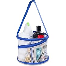 Handy Laundry Foldable Shower Caddy - Collapsible, Portable, Drainage Hole, Carry Handle, Large Compartments. Great Organizer for Camp, Travel, Gym, and Dorm Blue