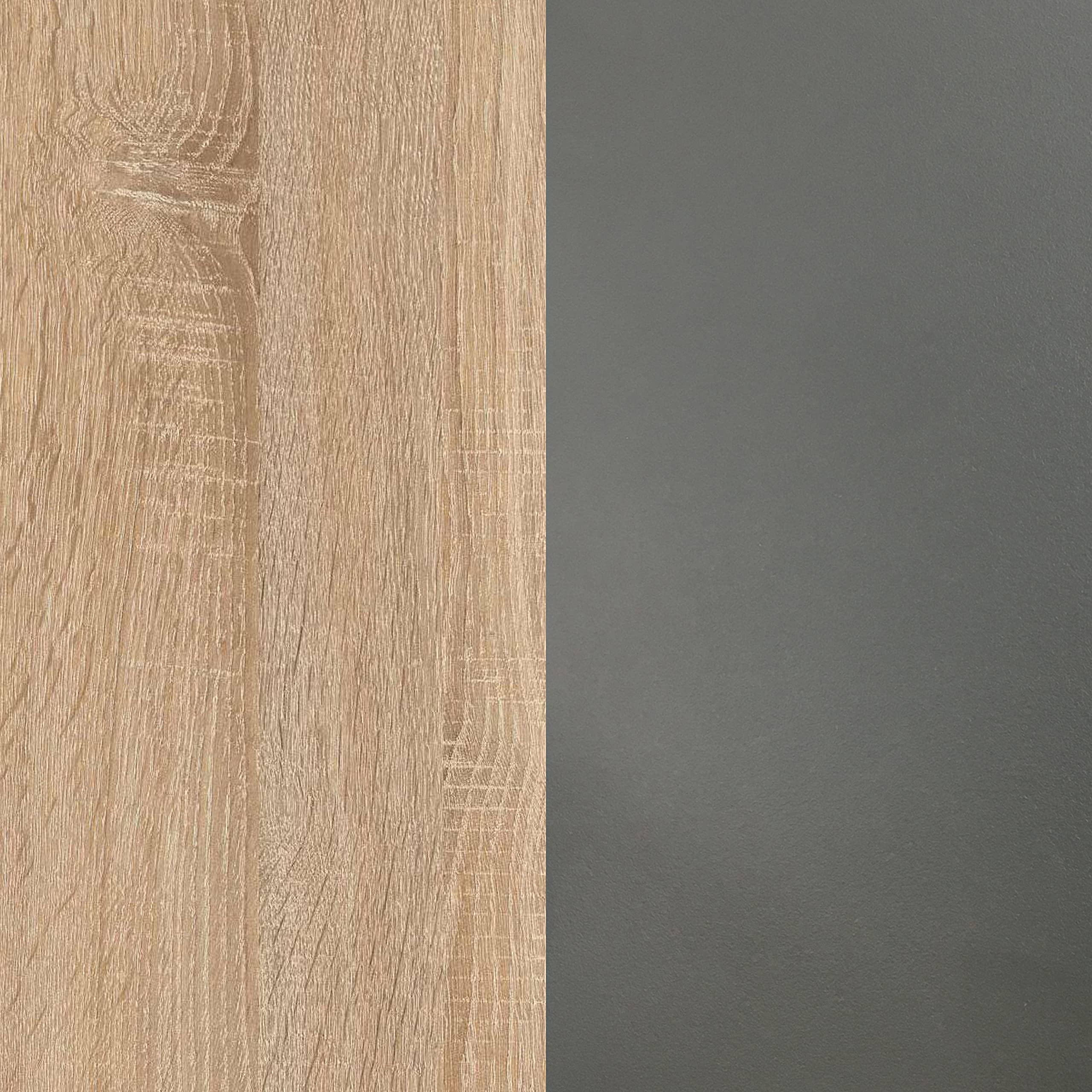 duehome | Modulo TV, Mueble de Salon, Juego de Muebles, Modelo Lino, Acabado en Roble Canadian y Gris Antracita, Medidas: 150 cm (Ancho) x 46 cm (Alto) 41 cm (Fondo)
