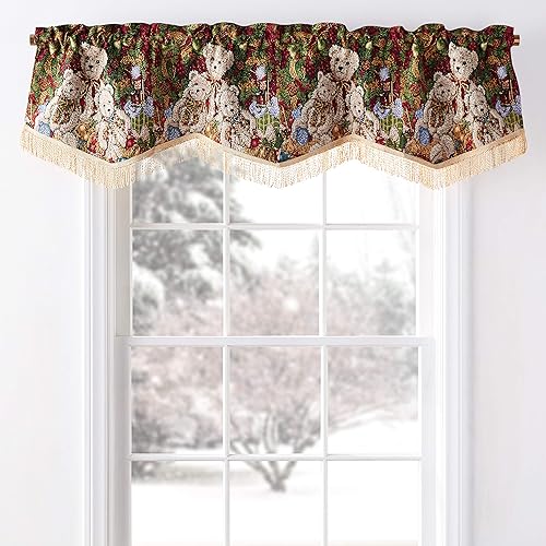 Miniatura 6 de Violet Linen Tapiz decorativo de Navidad con diseño de osos de peluche, cenefa de ventana de 60" x 15"