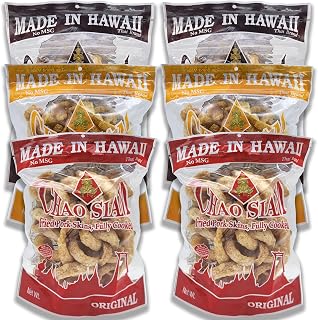 Chao Siam Premium Pork Rinds - Variety Pack, All Popular Flavors, Real Thai Taste, NO MSG, Keto Friendly Snacks, Made in Hawaii, Variety Pack(2x3) 6Bags