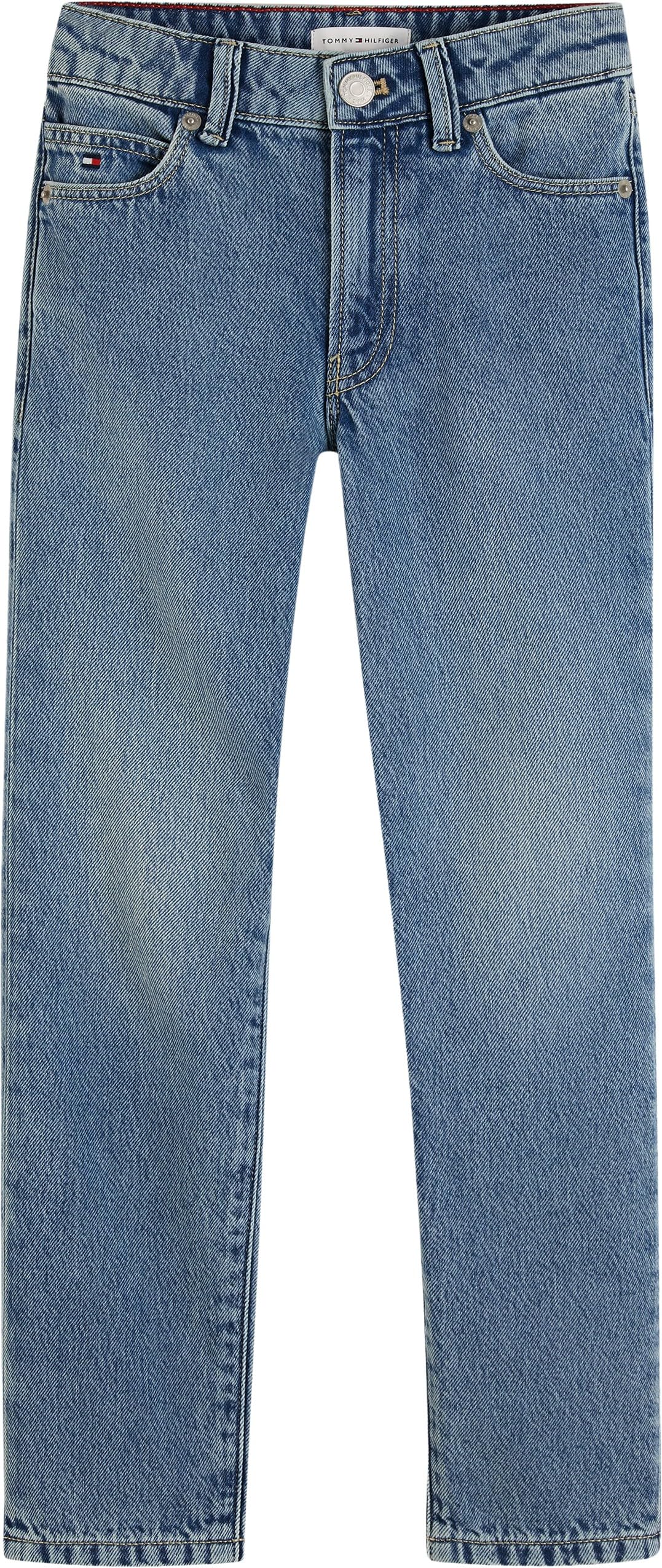 Tommy Hilfiger Jungen Jeans Hose Blue Denim Straight Fit, Blau (Mediumused), 74