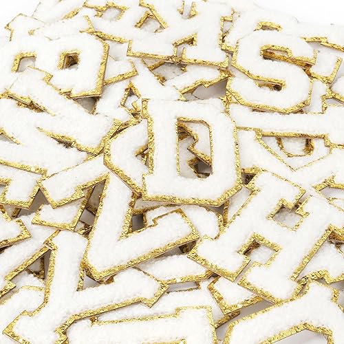 Miniatura 20 de Parches de letras autoadhesivas rosas: Parche bordado con apliques de letras universitarias de chenilla