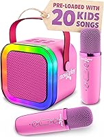 Vista 1 de Move2Play, Mini Máquina de Karaoke para Niños Canciones integradas 20+ Altavoz Bluetooth y Micrófonos Efectos de Voz Juguete Musical