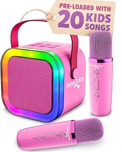 Move2Play Karaoke Machine for Kids Includes 20 Kid Songs 2 Microphones Connect with Bluetooth 3 4 5 6