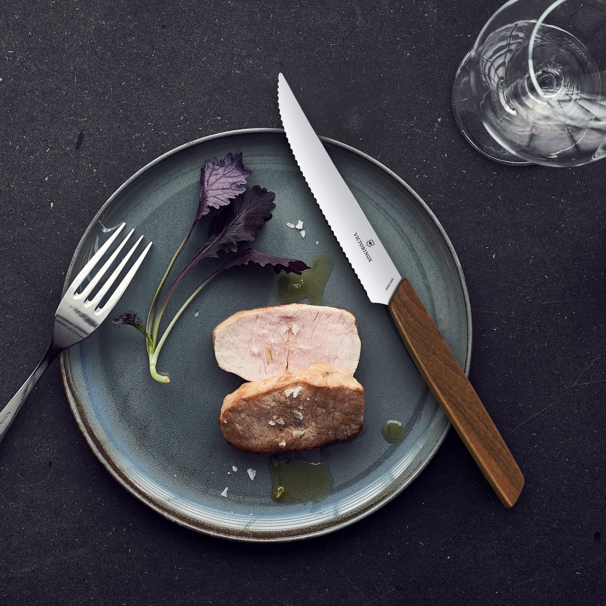 Victorinox Swiss Modern Set de Couteaux à Steak, 2 Pièces, 12 cm, Brun