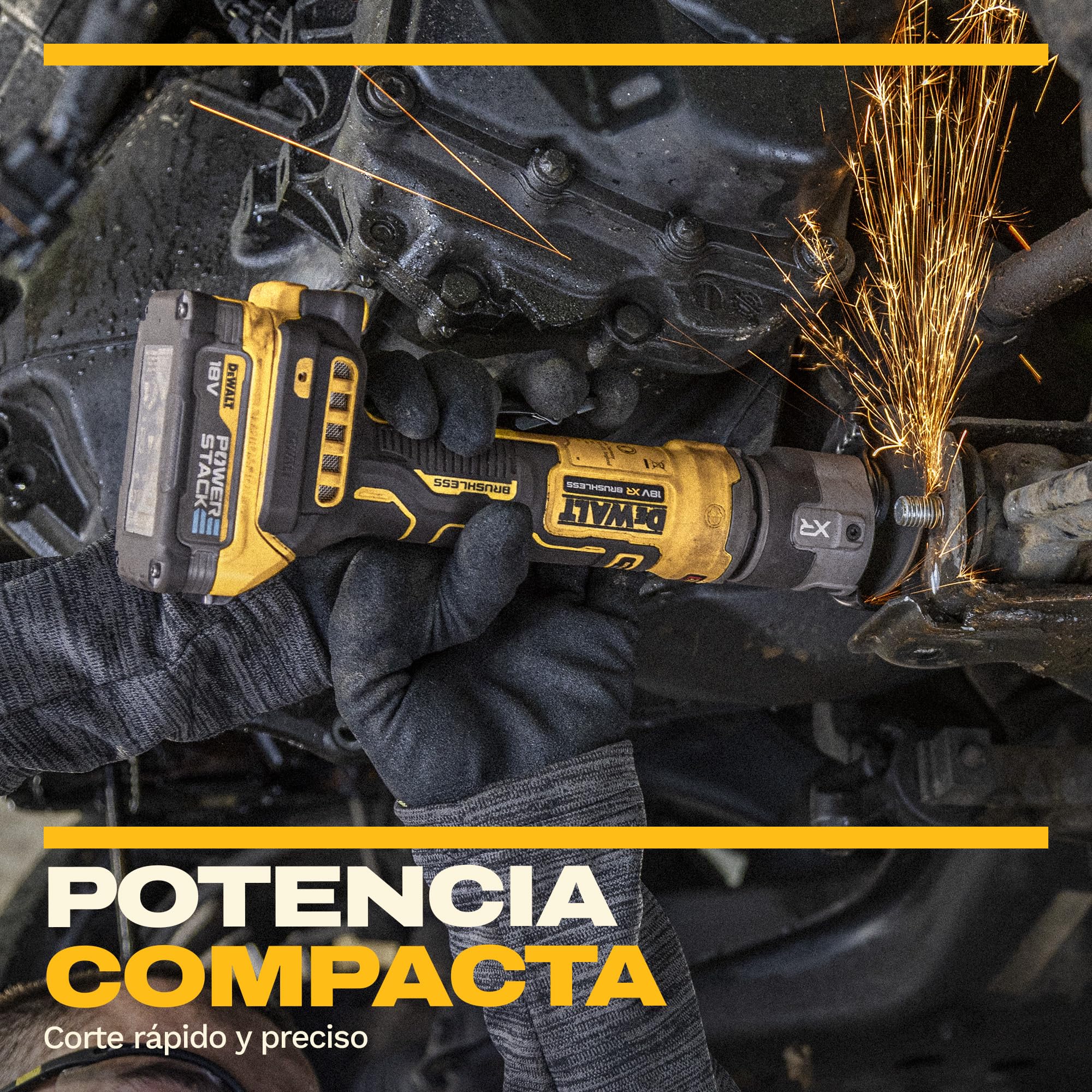DEWALT Herramienta compacta de corte XR 18V sin escobillas de 76 mm para cortes rápidos y precisos, solo herramienta, DCG430N-XJ