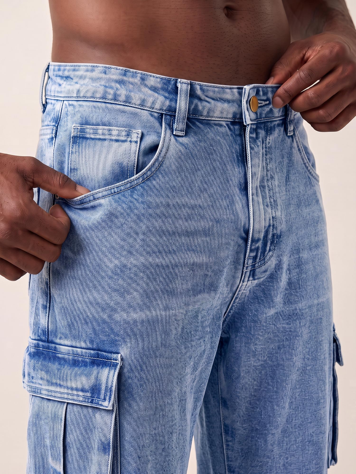 JMIERR Jeans Herren Baggy Cargohose Y2K Streetwear Jeans Hosen
