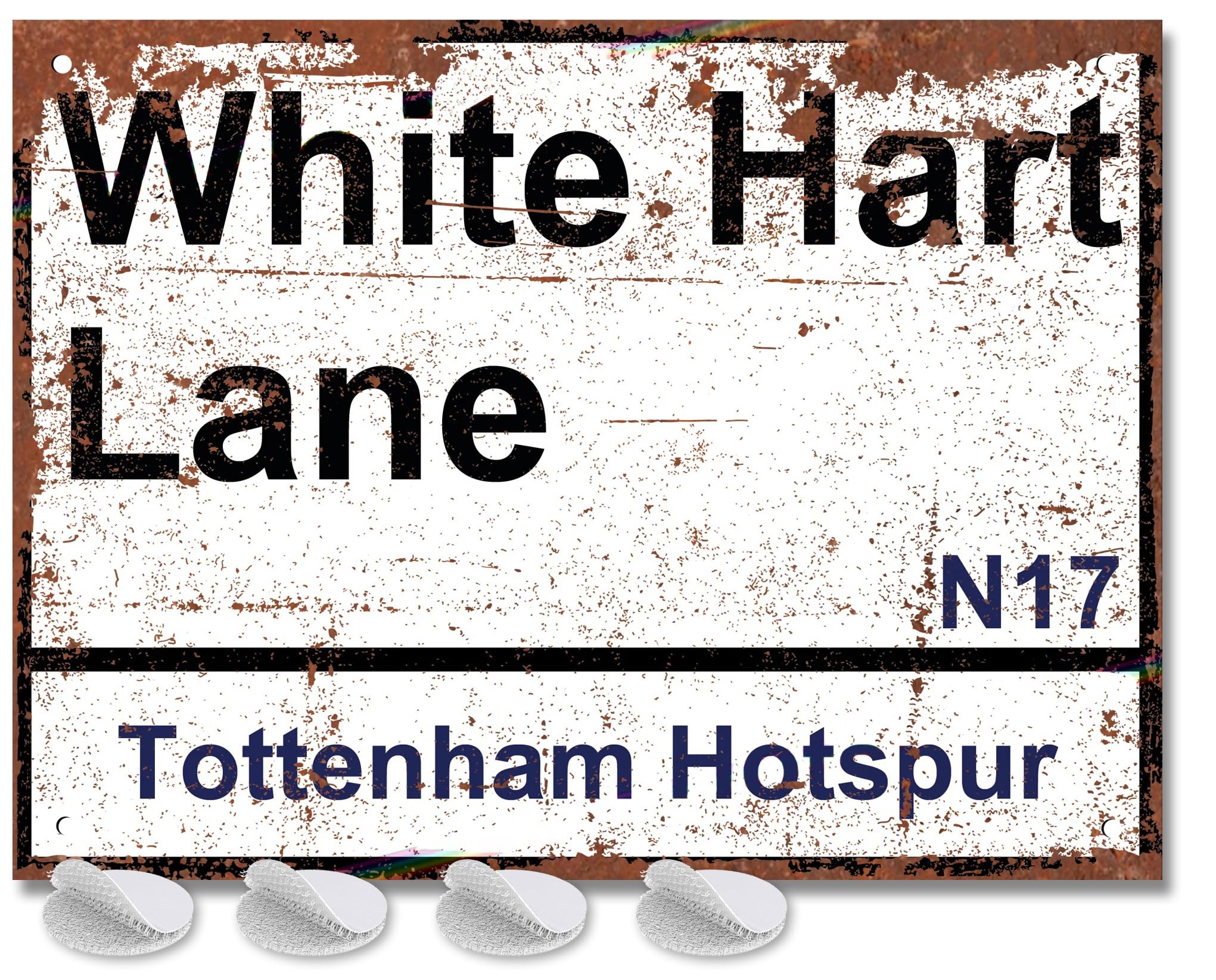 Tottenham Gifts for Men or Boys - White Hart Lane Street Sign Tottenham Football Fan Metal Road Sign, Mens Metal Poster Football Ground Plaque for Dads FC Man Cave Merch or Home Bar Signs