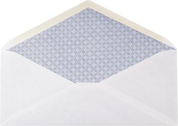 Amazon Basics #10 Security Tinted Business Envelopes for Documents and Invoices, Quality Seal, 4-1/8 x 9-1/2, White, Pack of 500