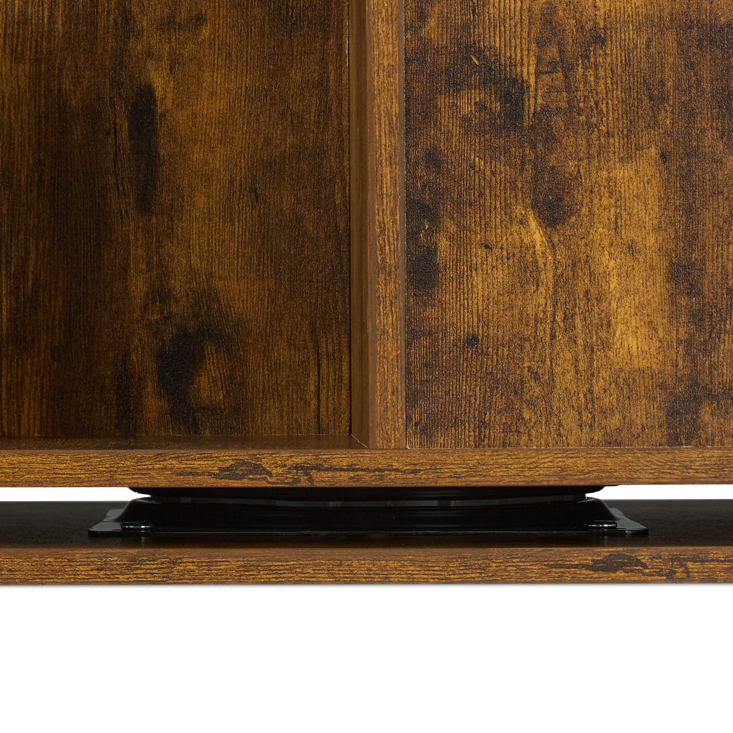 Relaxdays Libreria Girevole, 4 Ripiani 125,5x39x39 cm, Scaffale Industriale Porta Libri, CD, Dvd, Torre Rotante, Marrone