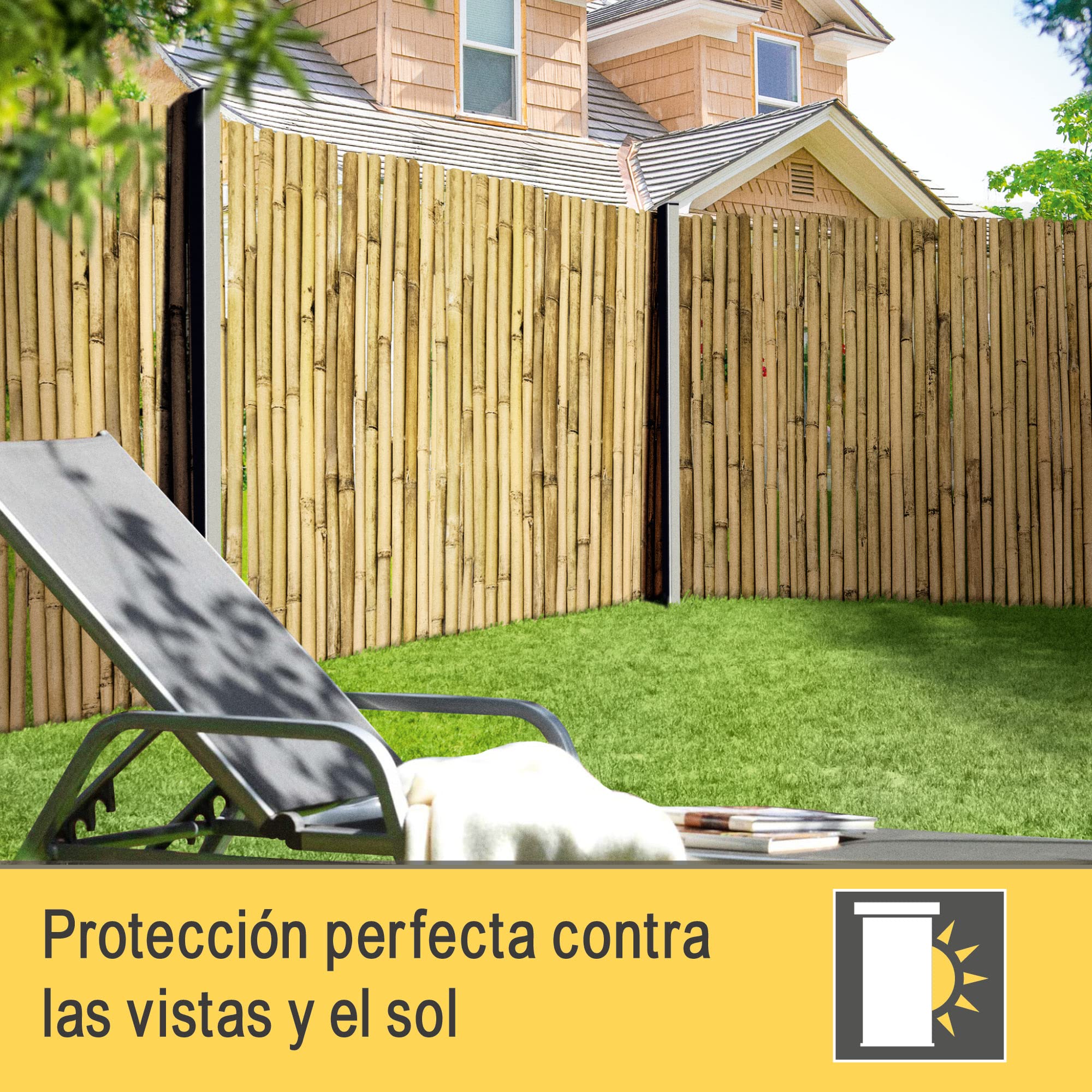 Sol Royal Valla de bambú Protectora SolVision B38 100 x 250 cm (A x L) Estera de privacidad Visual y Viento Natural Balcones terrazas Jardines barandas Cerca con cañas Gruesas