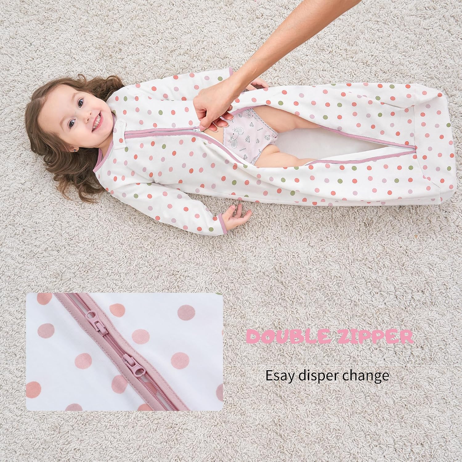 Miracle Baby Sleep Sack - 100% Breathable Cotton Wearable Blanket, Long Sleeve Sleeping Sack for Infant 0-18 Months(3 Pack)