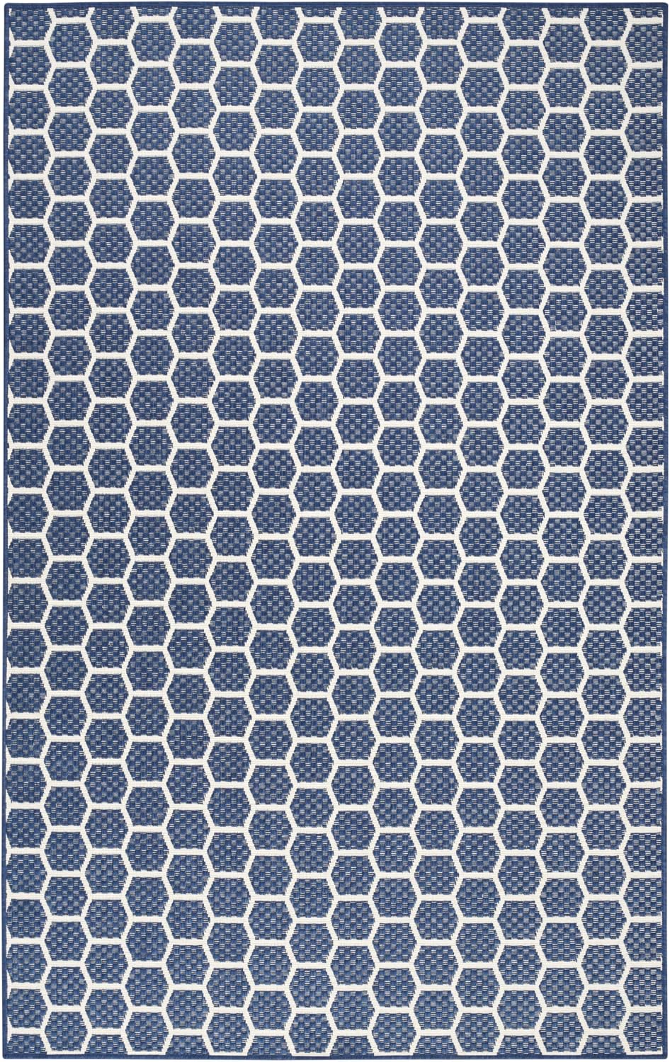 Nourison Home Reversible Indoor Outdoor Navy 4' x 6' Area Rug - Easy Clean, Non Shedding, Bed Room, Living Room, Dining Room, Kitchen (4' x 6')