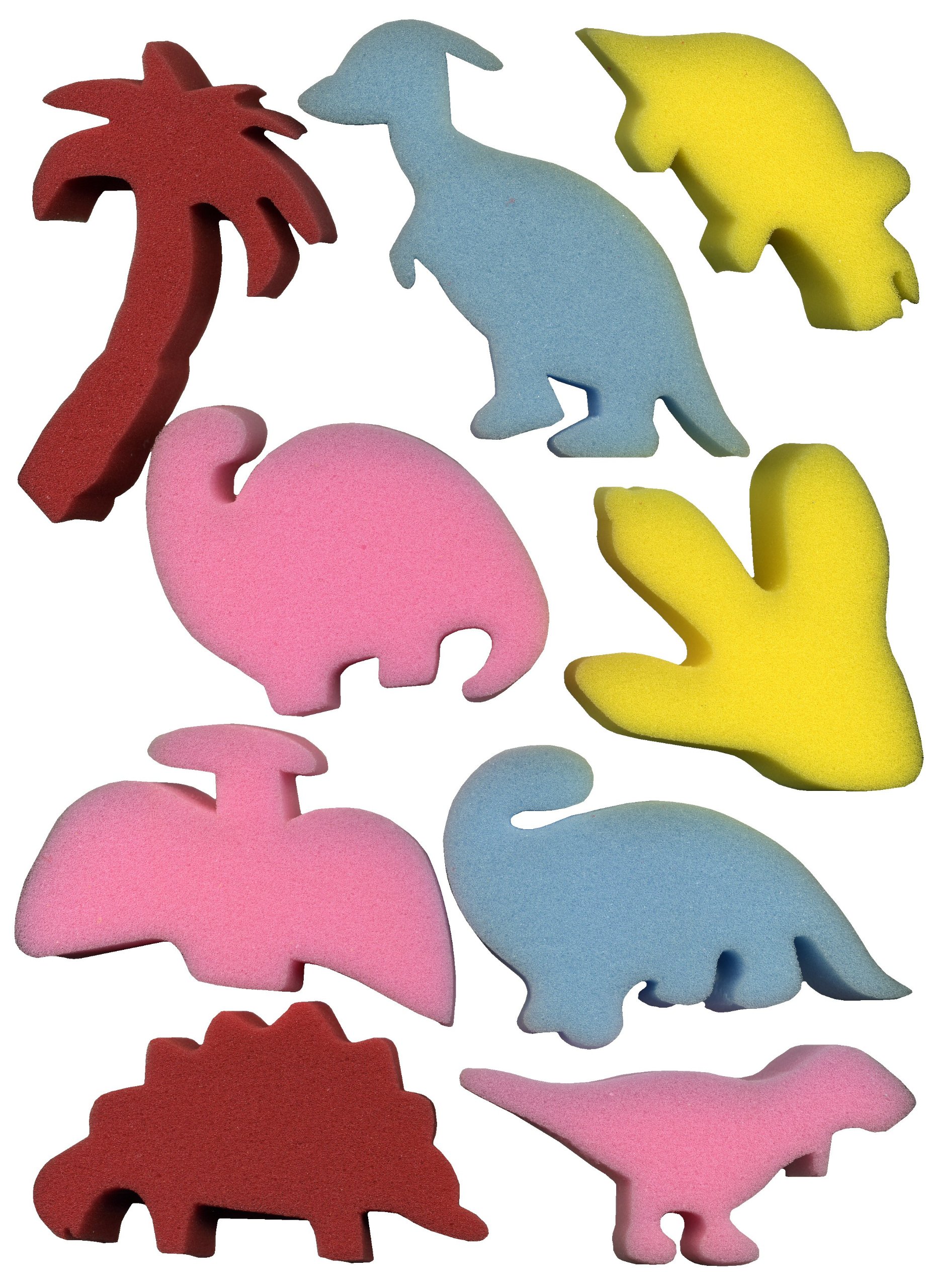 Major Brushes Multicolor, Assorted Dinosaur Sponge Painting Set Of 9
