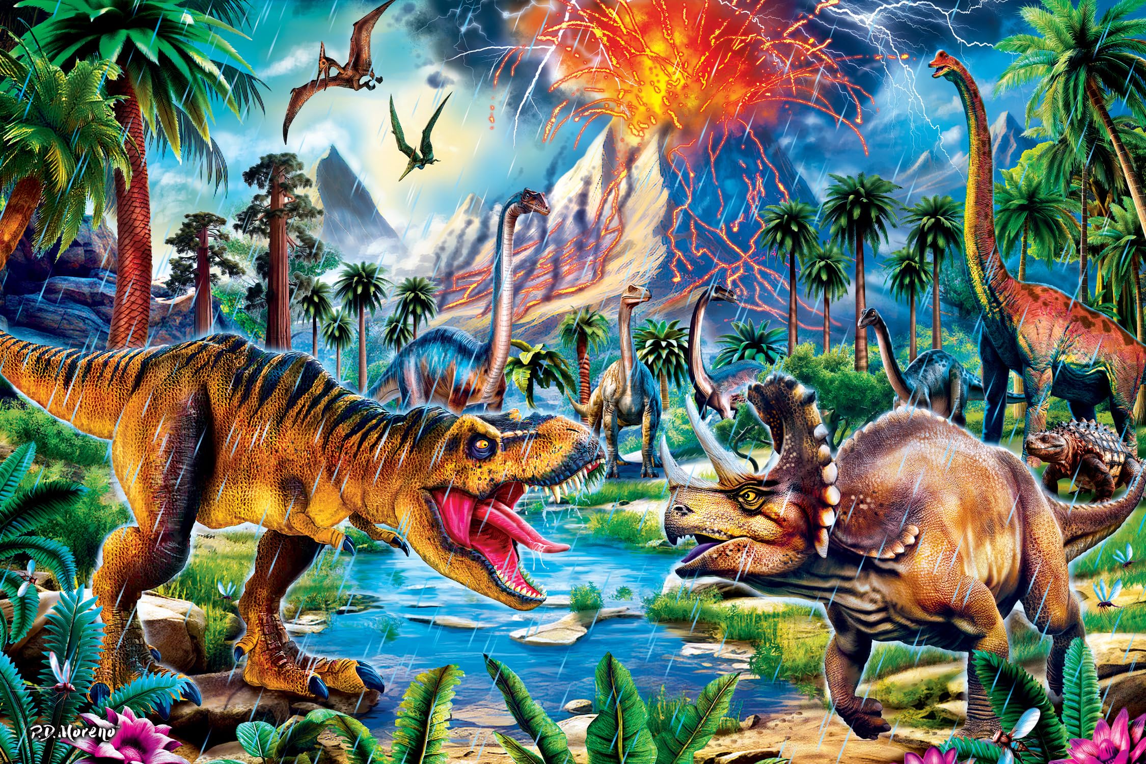 Glow in The Dark - Dinosaur World 48-teiliges Bodenpuzzle