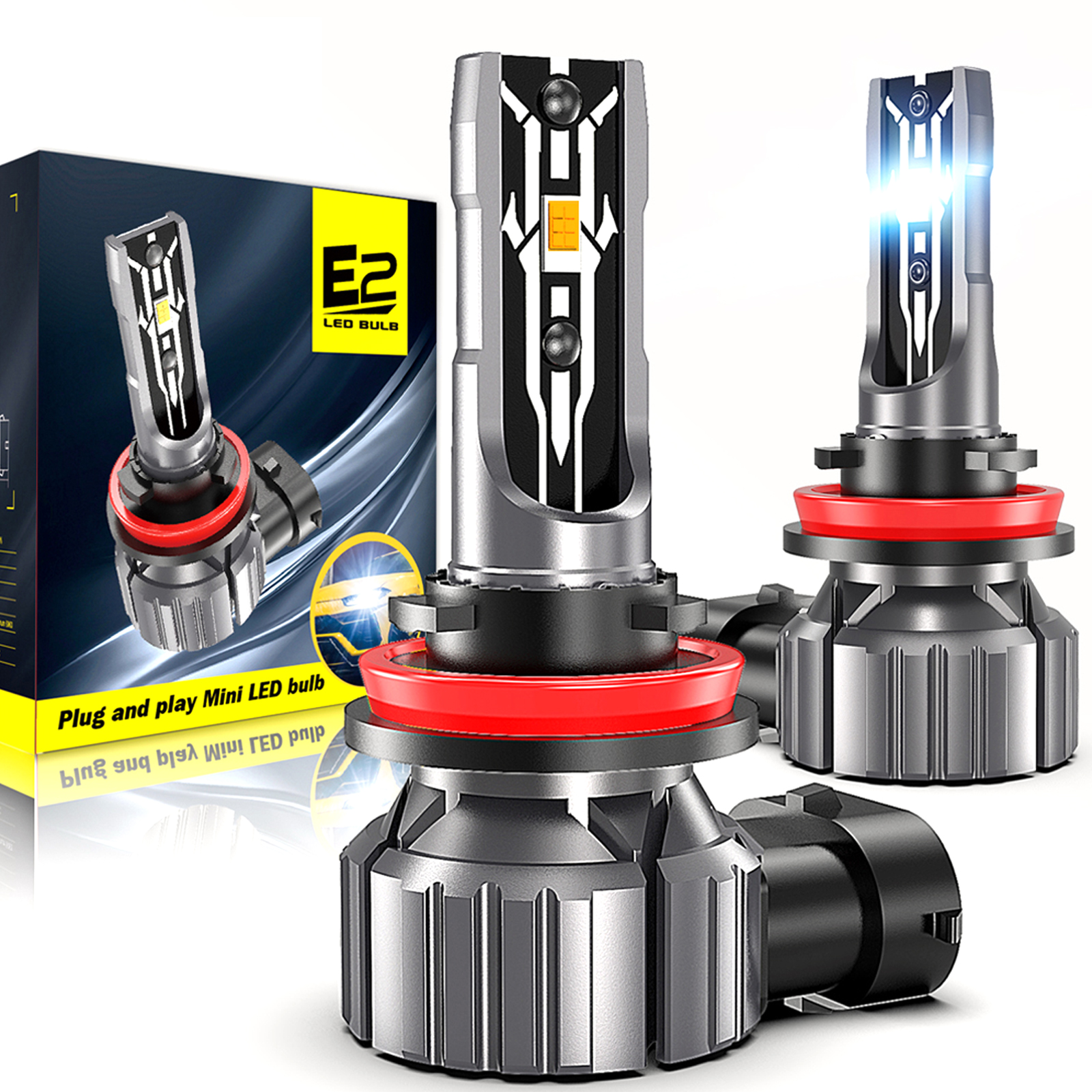 Pair HB3 9005 LED Headlight Kit High Beam Bulbs 360000LM Cool - Foto 13