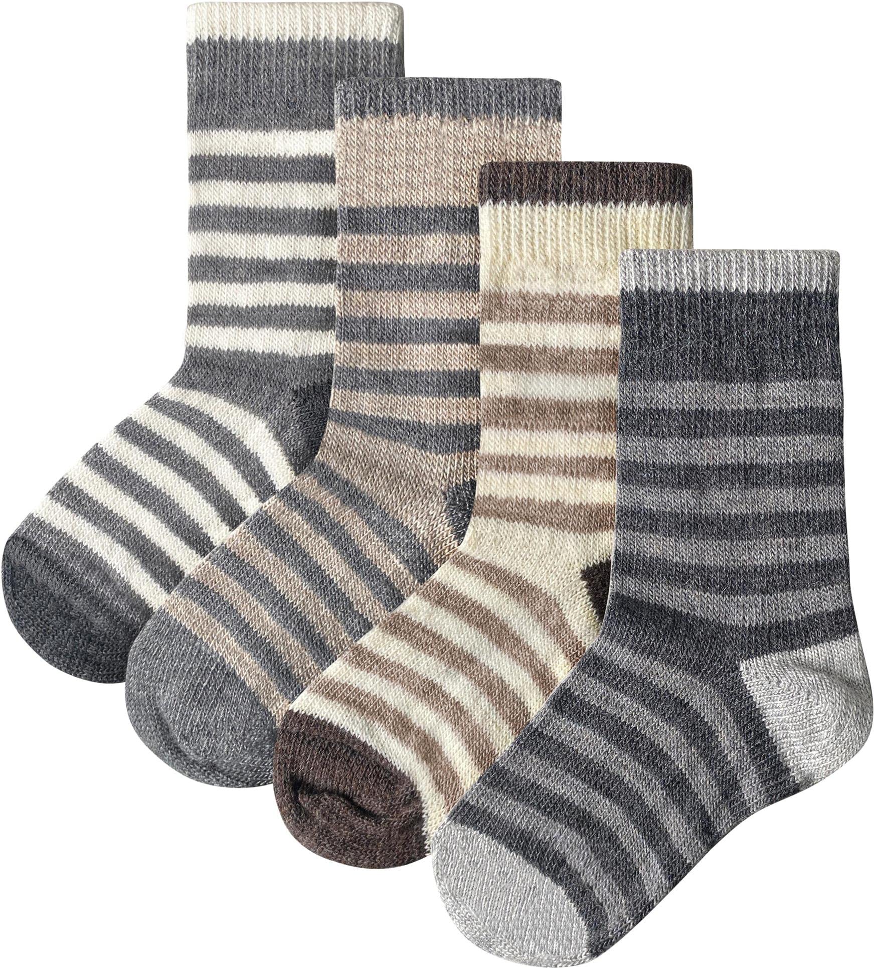 normani 4 Paar Kinder Alpaka-Socken perfekte Passform, wärmeschutz, atmungsaktiv, angenehmes Tragegefühl