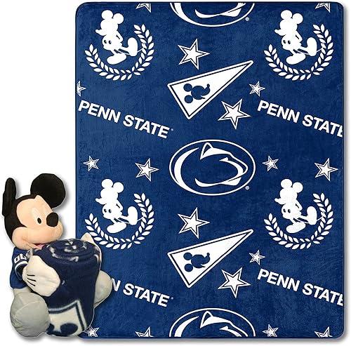 Northwest NCAA Unisex-Adult Character Hugger Pillow & Silk Touch Throw Blanket Set