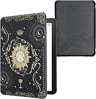 Vista 15 de kwmobile Funda compatible con Yaxa Kindle Paperwhite 11. Generación 2021 - Funda para lector electrónico - Libros y páginas Beige/Marrón/Dorado