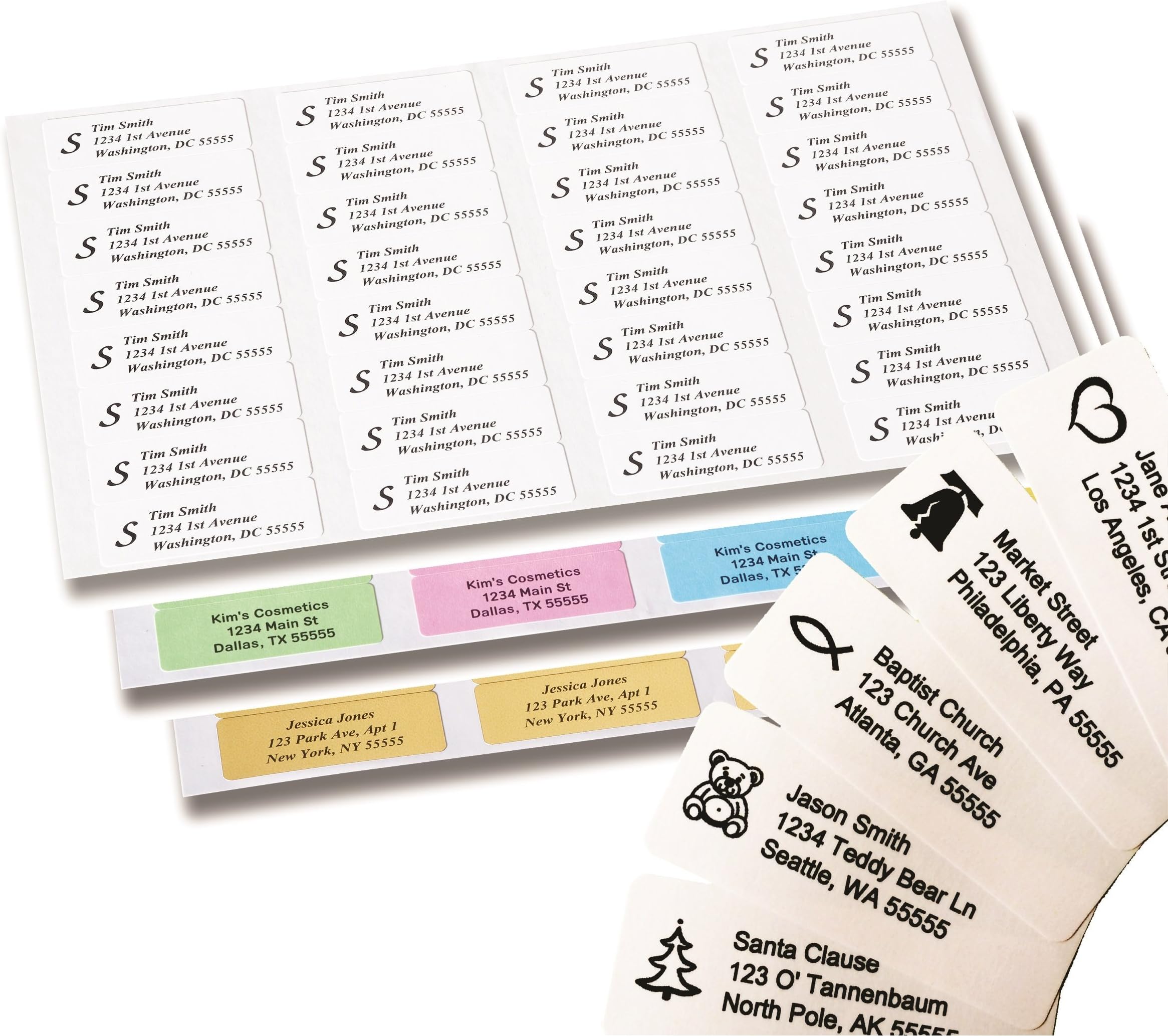 Return Address Labels - 250 Personalized Labels on Sheets (White)