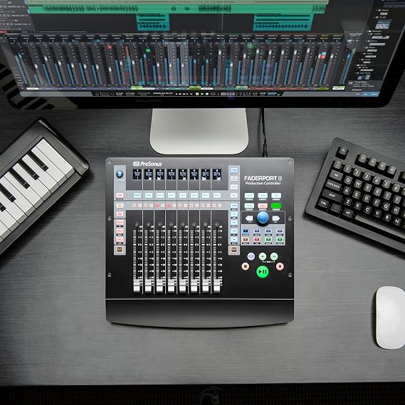 Presonus FaderPort 8, DAW Mix Music Production Controller with Studio Magic Plug-In Suite, Studio One Artist DAW, Software Bundle For Recording, Streaming and Podcasting