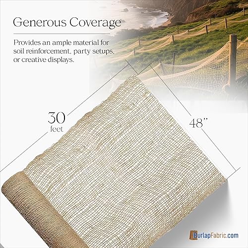 Miniatura 3 de Red de yute natural de 48 pulgadas de ancho con control de erosión - 30 pies de largo