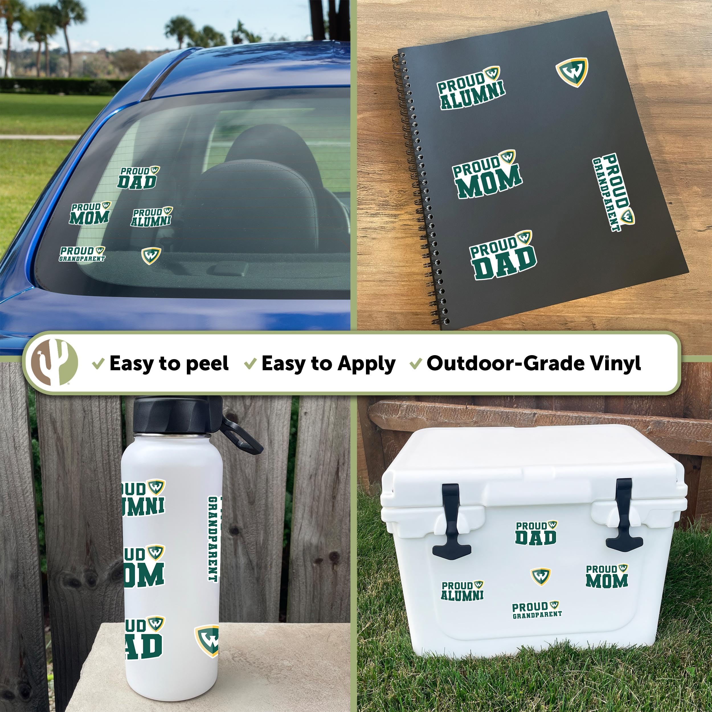Wayne State University Sticker - Desert Cactus Vinyl Decal For Laptop, Car, Water Bottle - View #2
