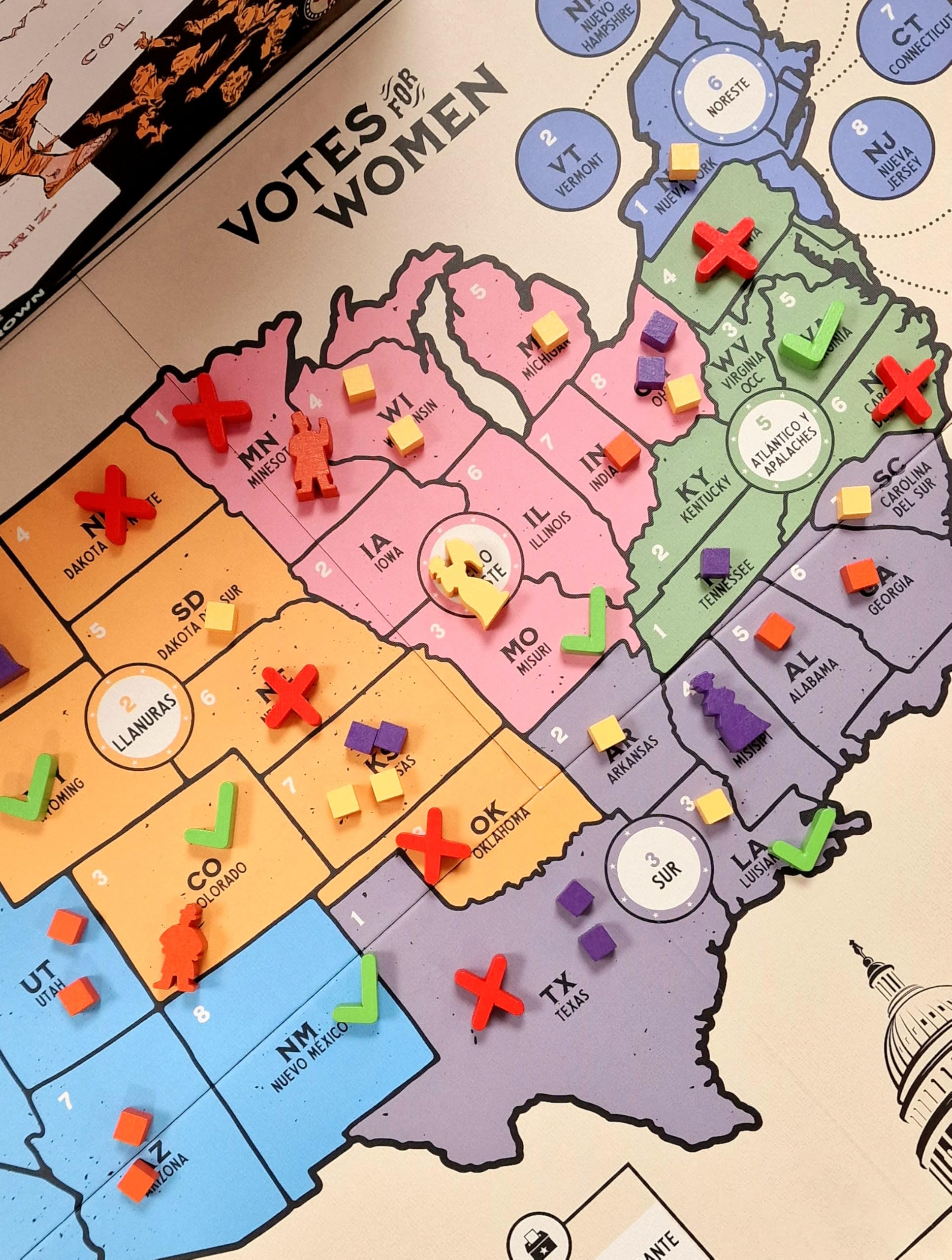 Devir - Votes for Women – Juego de Mesa Histórico sobre el Sufragio Femenino en EE. UU., 14+ años, 1-4 Jugadores (BGVOTSP)