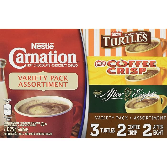 Buy Nestle Carnation Hot Chocolate Variety Pack 7x25g Sachets, Turtles