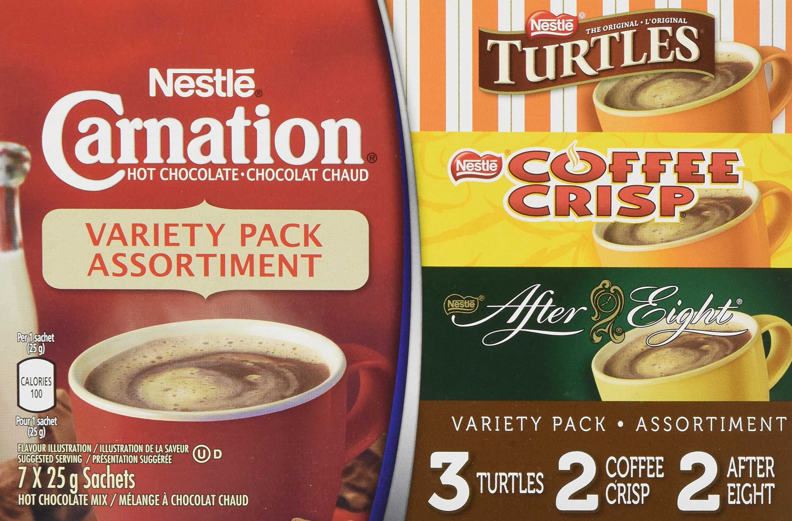 Buy Nestle Carnation Hot Chocolate Variety Pack 7x25g Sachets, Turtles