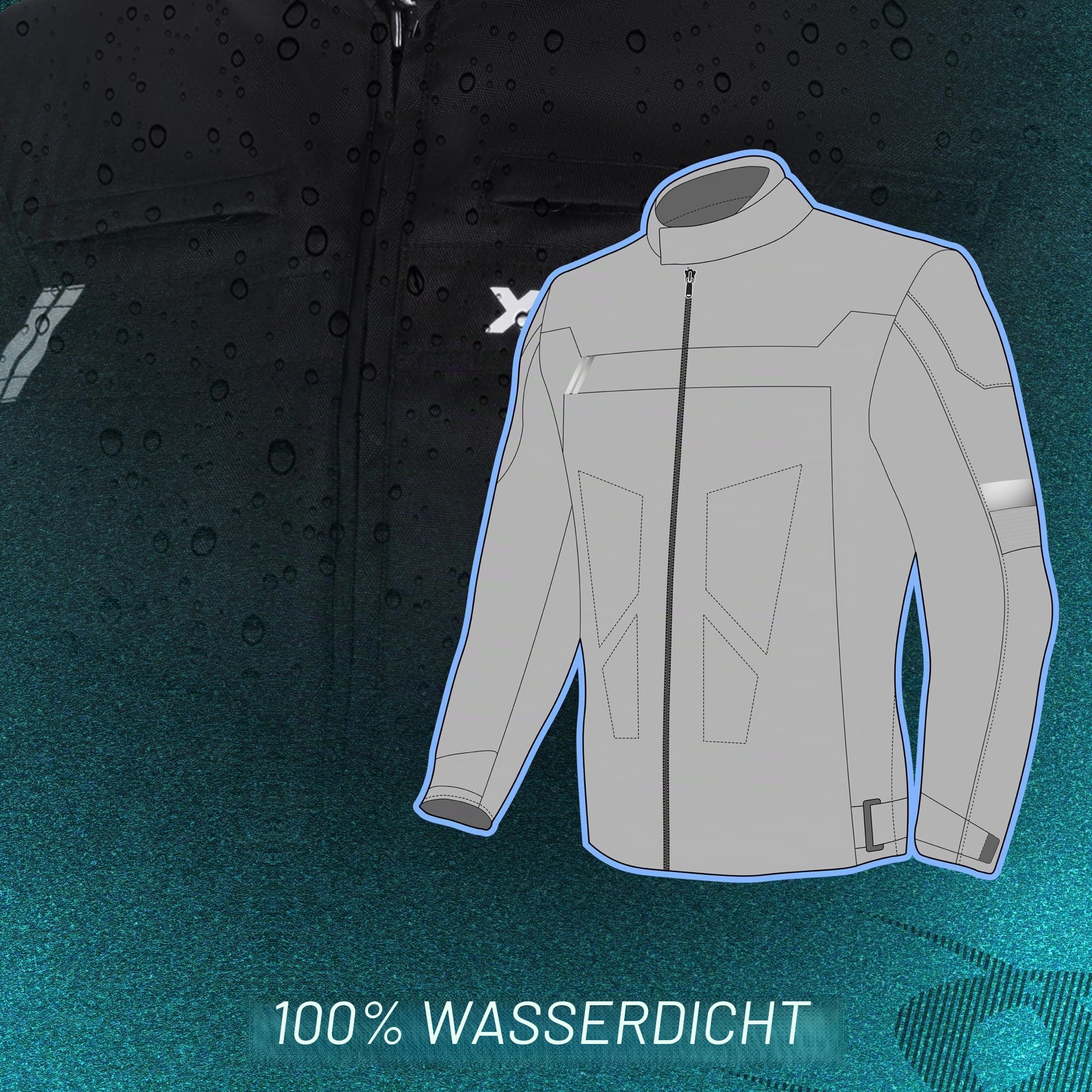 XAVIA GALE Herren-motorradjacke – Wasserdichte Und Belüftete Motorradjacke Mit Schutzstufe 2 | Für Alle Jahreszeiten
