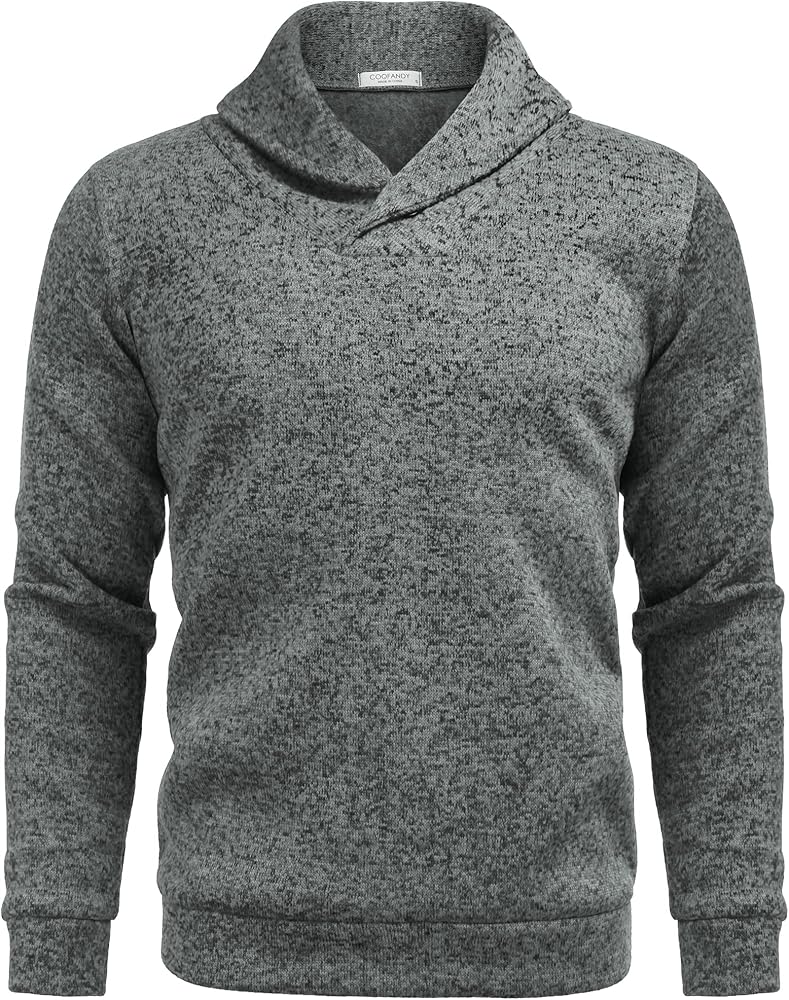 トップス MANOF SHAWL COLLAR PULL OVER TOPS COOFANDY Men's Shawl Collar Pullover Sweater Slim Fit Casual