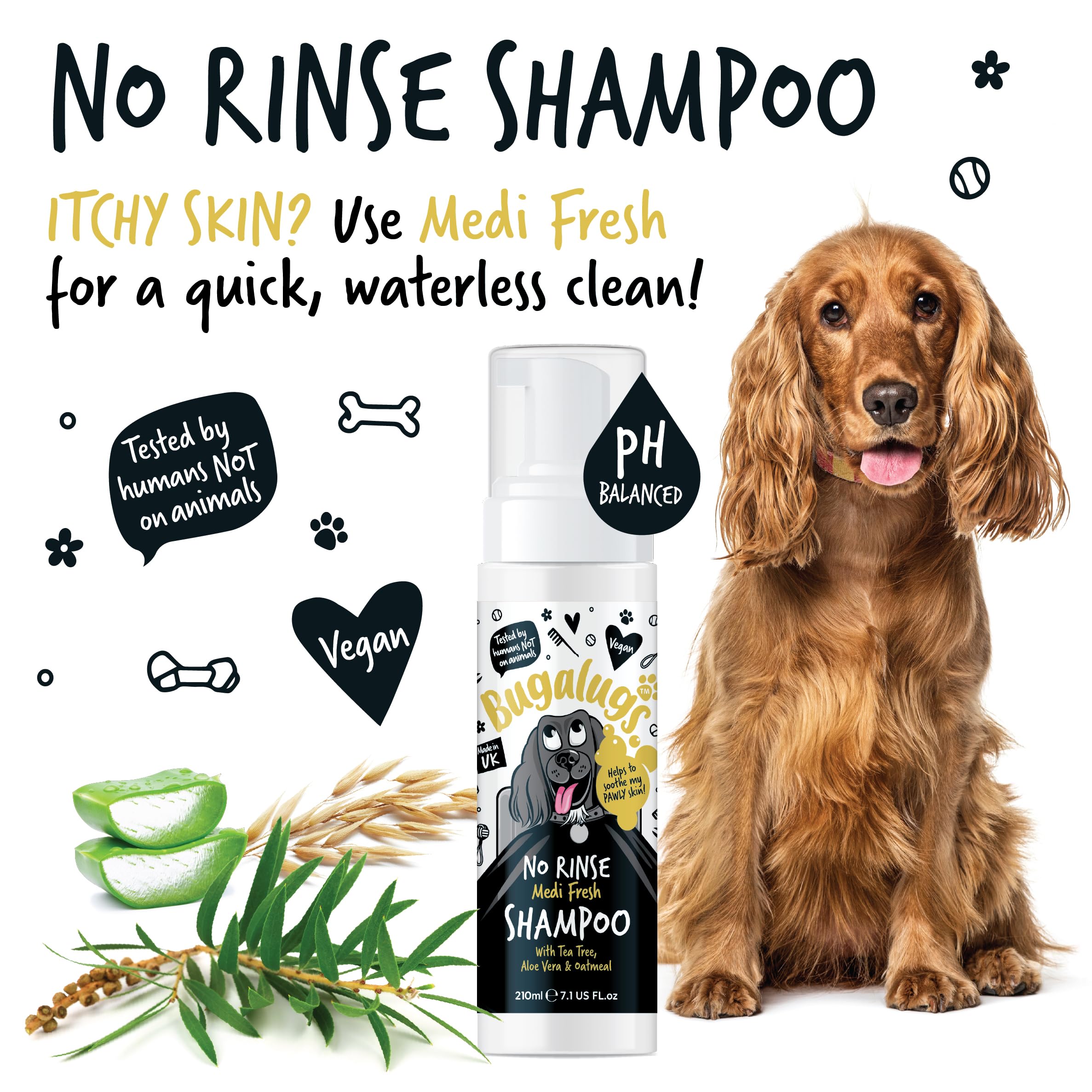 BUGALUGS Dog Shampoo for Itchy Skin Medi Fresh Natural Safe Sensitive Formula - Soothing Skin Cooling For Skin Irritation and anti itch - Image 4