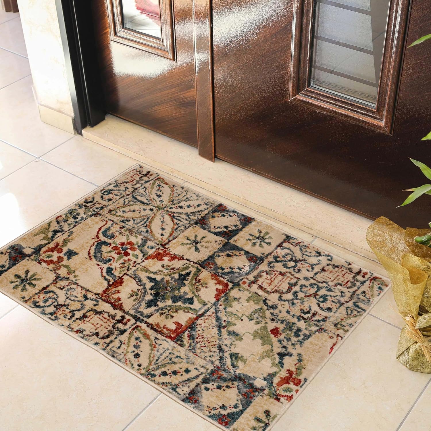 Amazon.com: SUPERIOR Indoor Runner Rug, Modern Rustic Patchwork, Jute ...