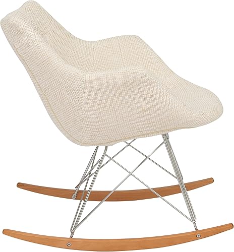 Miniatura 5 de LeisureMod Willow - Silla mecedora, individual, color beige Beige,Gris,Multi color