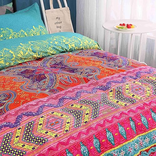 Miniatura 10 de Dodou Juego de ropa de cama de estilo bohemio, juego de funda de edredón bohemio, juego de cama de 2 piezas (individual)