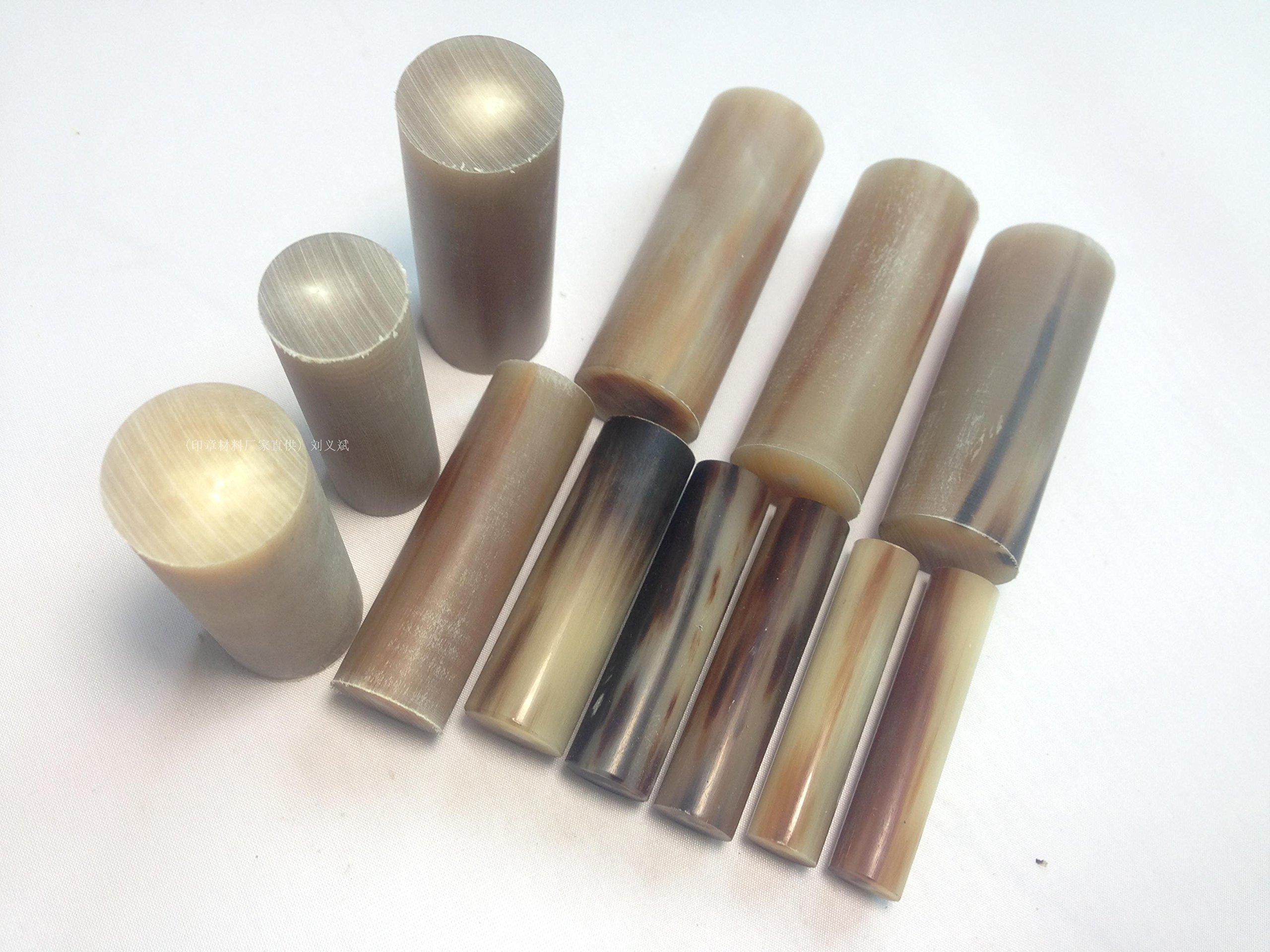 Tiger 5pcs Varied Size and Colour Water Buffalo/Yak Horn Rod Roll Blanks (Black, 3.6x6.0)